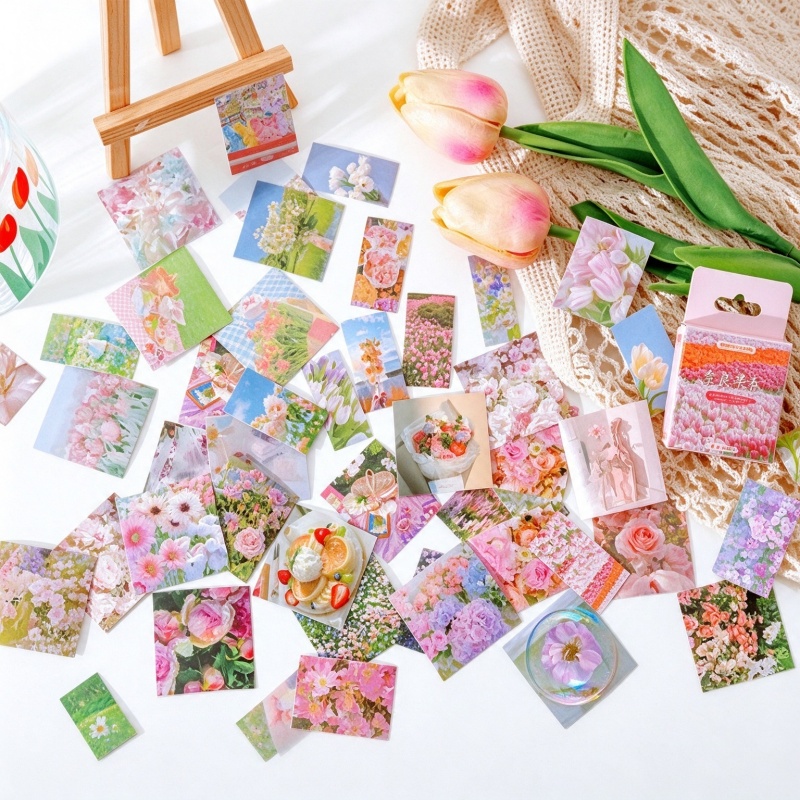 Home Decor Magazine - 45Pcs Spring Flower Stickers Diy Magazine