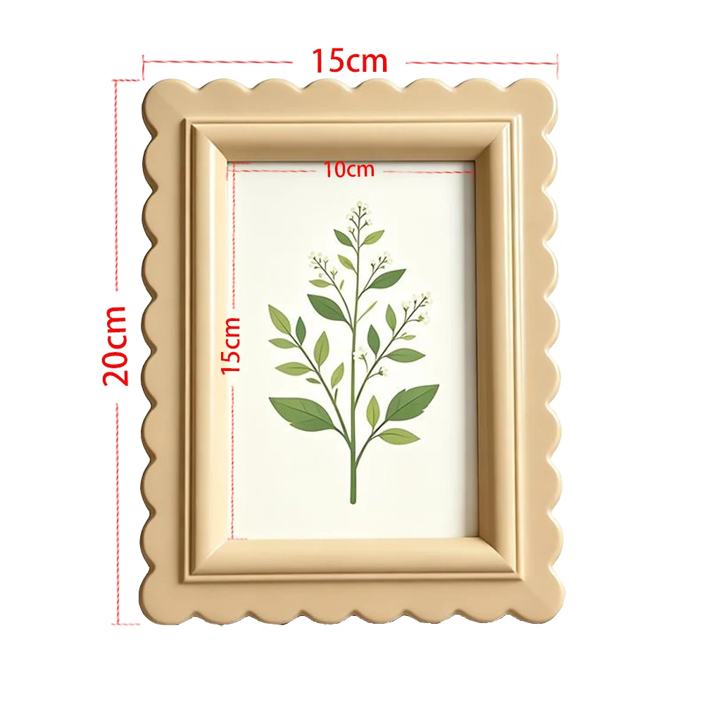 Boho Beige Scalloped Wavy Edge - đánh giá và giá Bamboo Photo Frame