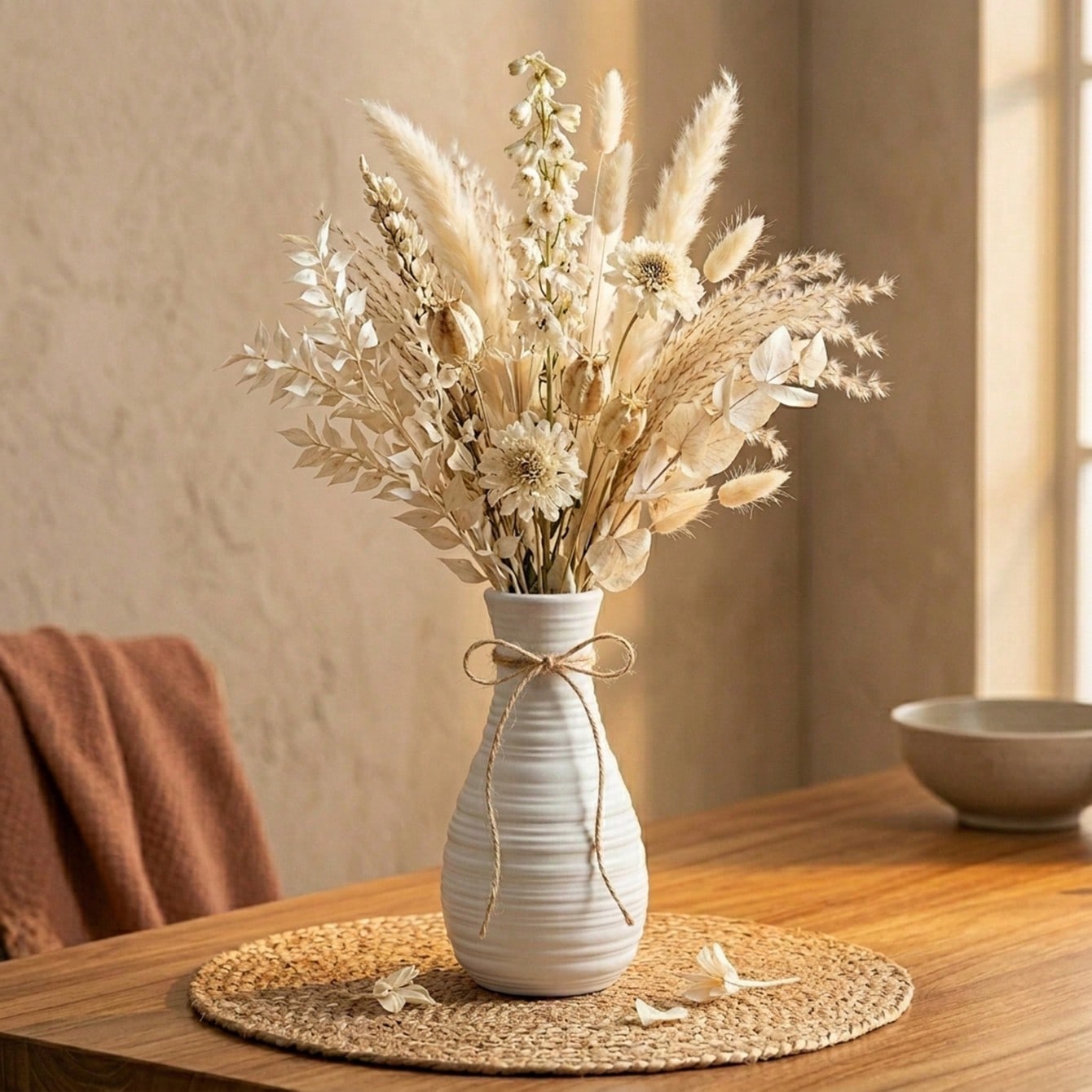 1pc Boho Horizontal Ridged Wai - đánh giá và giá Pampas Grass Decor