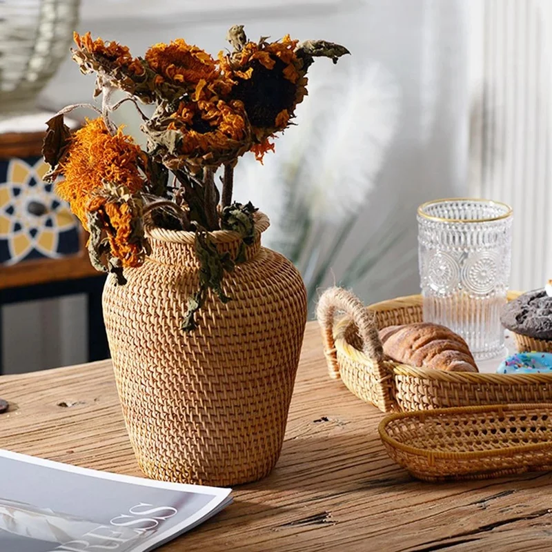 Wicker Basket Rattan Hanging F - đánh giá và giá Rattan Plant Basket