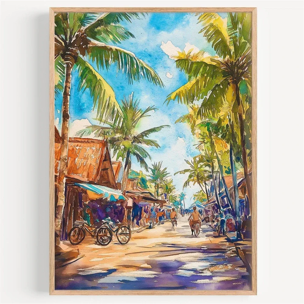 Lombok Watercolor Canvas Paint - đánh giá và giá Home Decor Indonesia