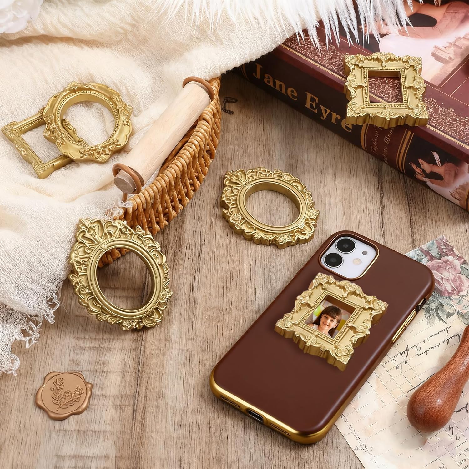 5/20Pcs Vintage Golden Mini Re - đánh giá và giá Bamboo Photo Frame